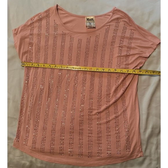 Women’s Vocal Studded Rhinesone Shirt Top In Pink Size Medium Made In USA - Picture 4 of 9